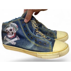 Vintage Y2K Ed Hardy High Top Sneakers Blue 12